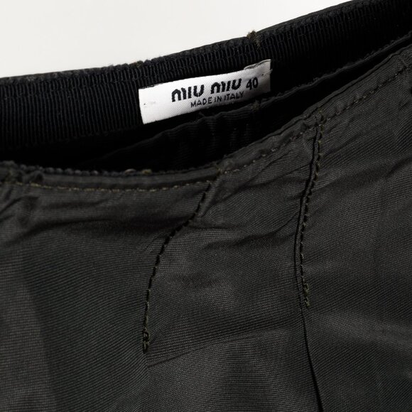 Miu Miu Green Nylon Pleated Skirt - Picture 4 of 7